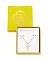 Boxed Cross Crystal Pendant Necklace Gold White Crystal