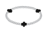 Signature Cross Sterling Silver 3 mm Onyx Beaded Bracelet