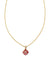 Dira Stone Crystal Short Pendant Necklace Gold Pink Mix