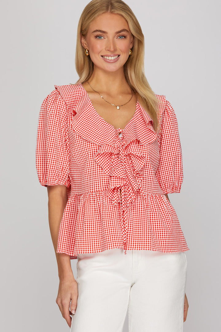 Red Gingham Top