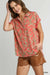 Coral and Khaki Top