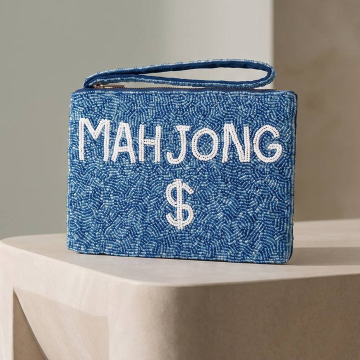 Mahjong Money Beaded Zip Pouch