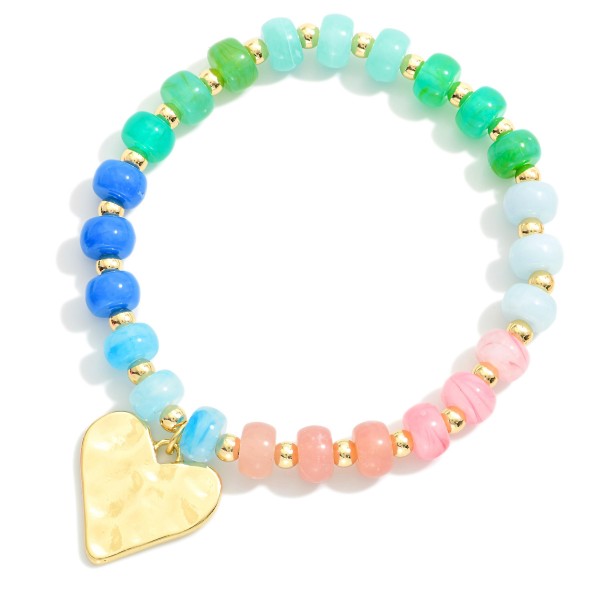 Candy Beaded Bracelet with Heart