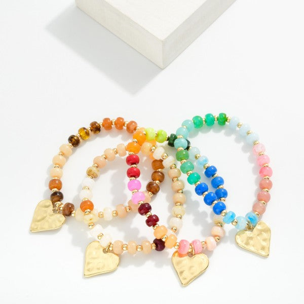 Candy Beaded Bracelet with Heart