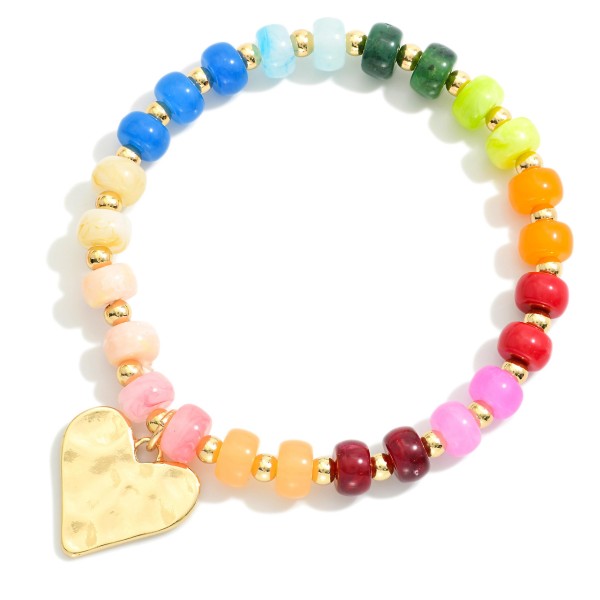 Candy Beaded Bracelet with Heart