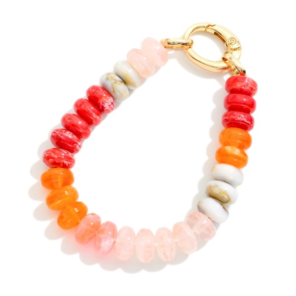 Bead Bracelet With Hinged Clasp