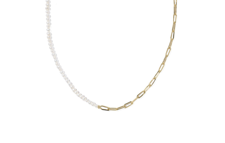 Kendra Scott- Markie Half Chain Necklace Gold Freshwater Cultured Pearl
