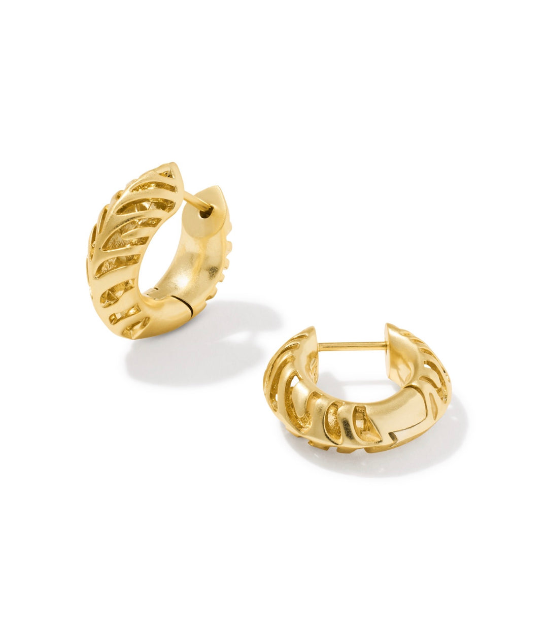 Tiger Striped Mikki Gold Vintage Silver Huggie Earrings