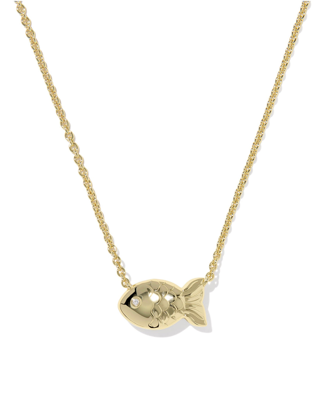 Parker Fish Gold Abalone Shell Short Pendant Necklace