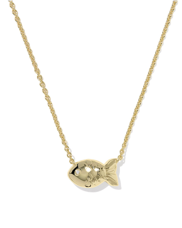 Parker Fish Gold Abalone Shell Short Pendant Necklace