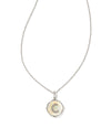 Initial C Silver Iridescent Pendant Necklace