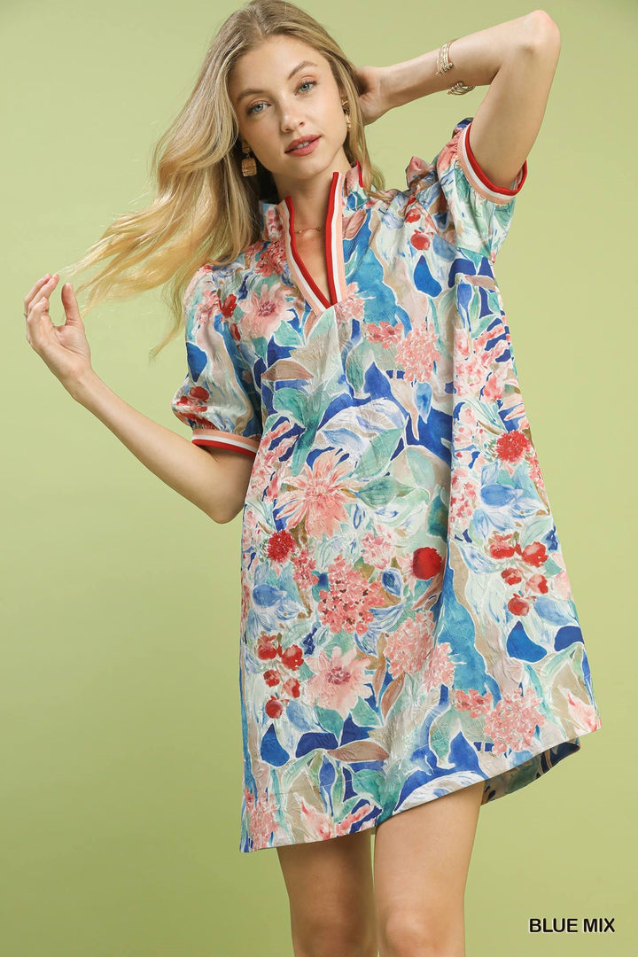 Jacquard Bloomscape Print Dress