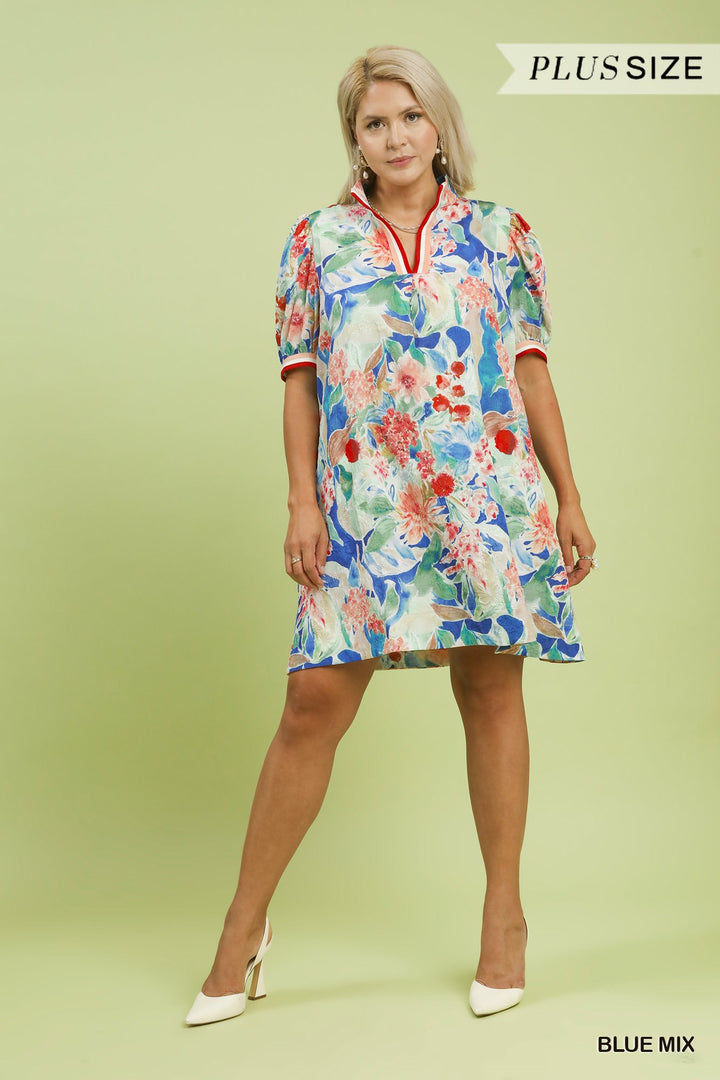 Jacquard Bloomscape Print Dress