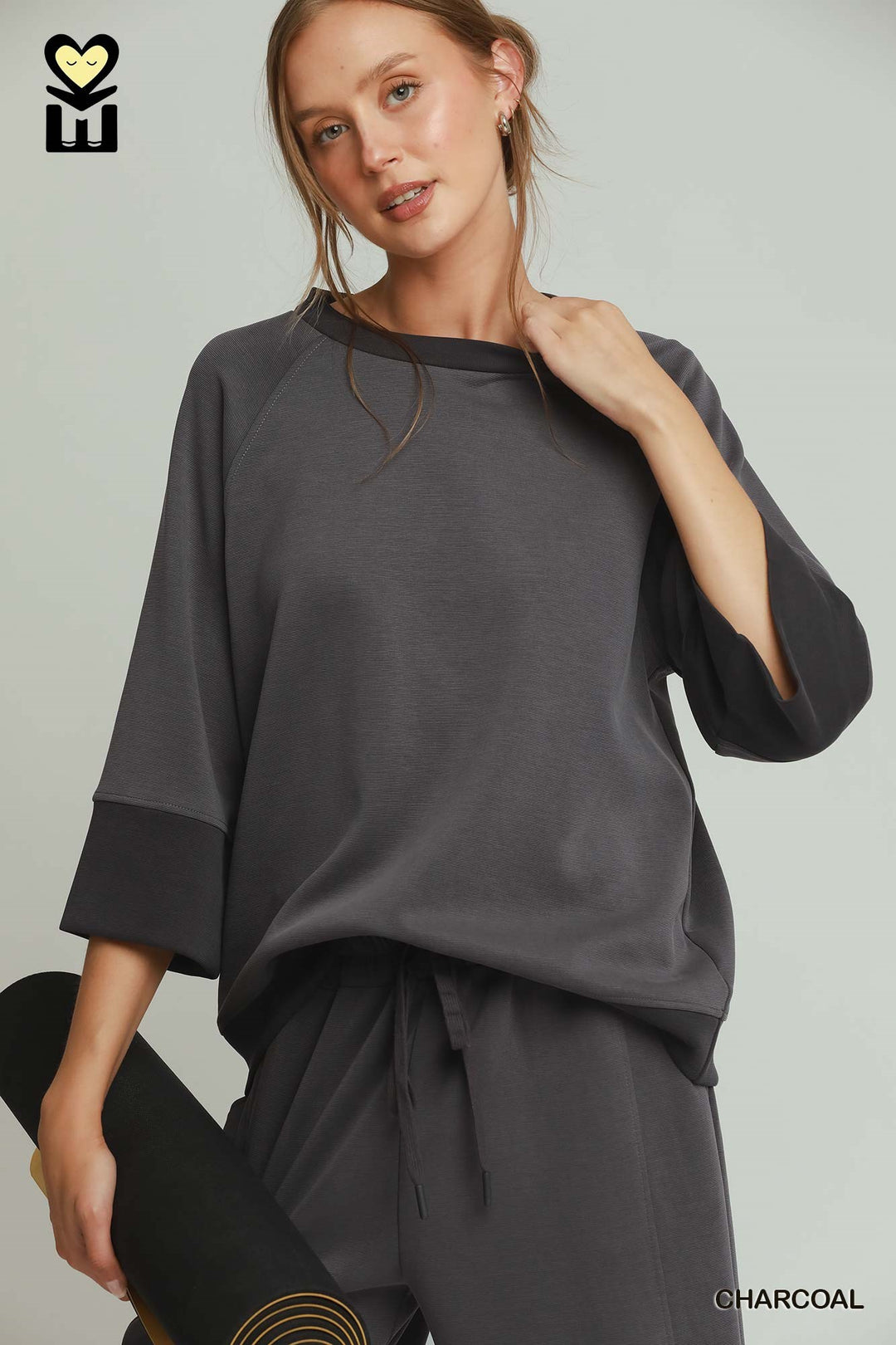Charcoal Cloud Knit Top