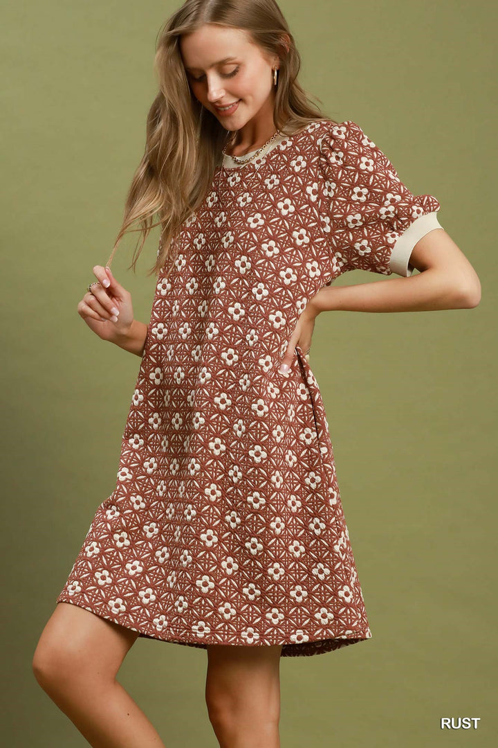 Rust Textured Dress