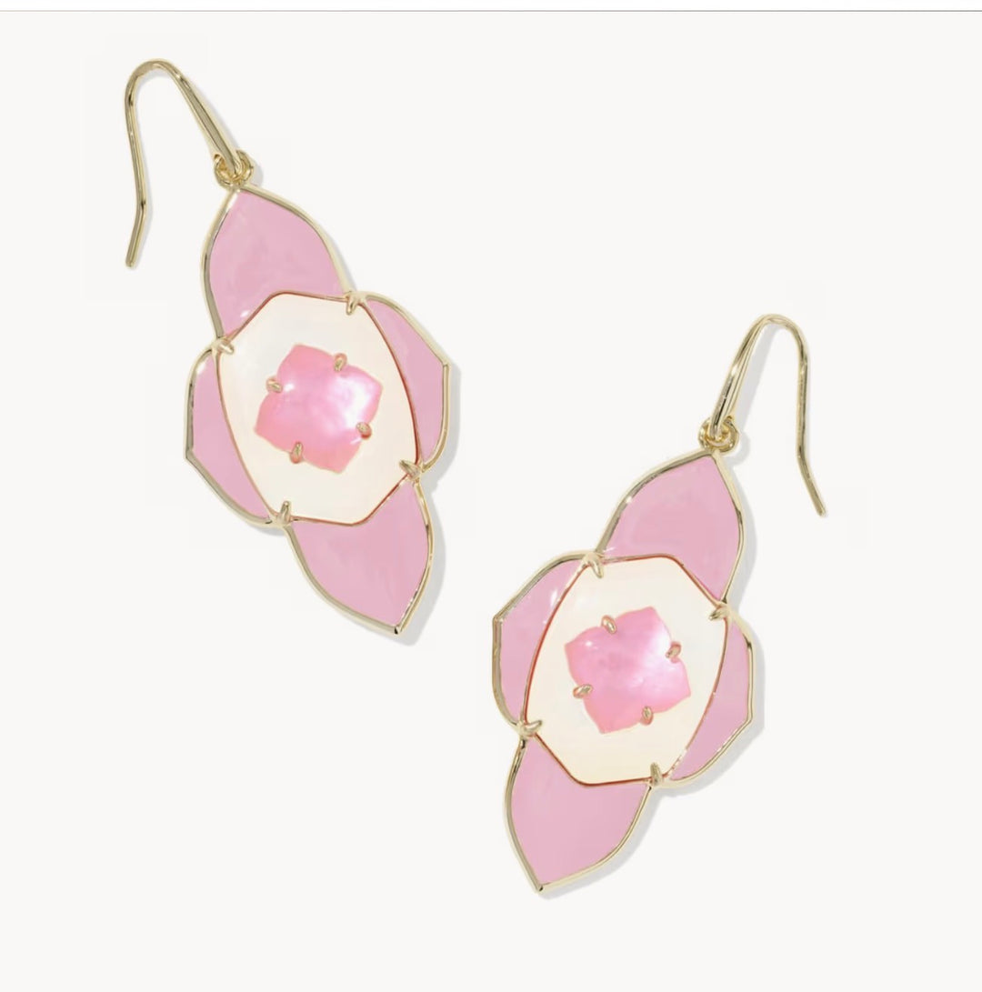 Abbie Medallion Gold Drop Earrings