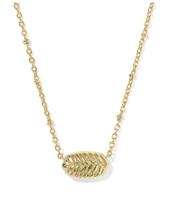 Tiger Striped Elisa Gold Short Pendant Necklace Dark Brown Hawk’s Eye