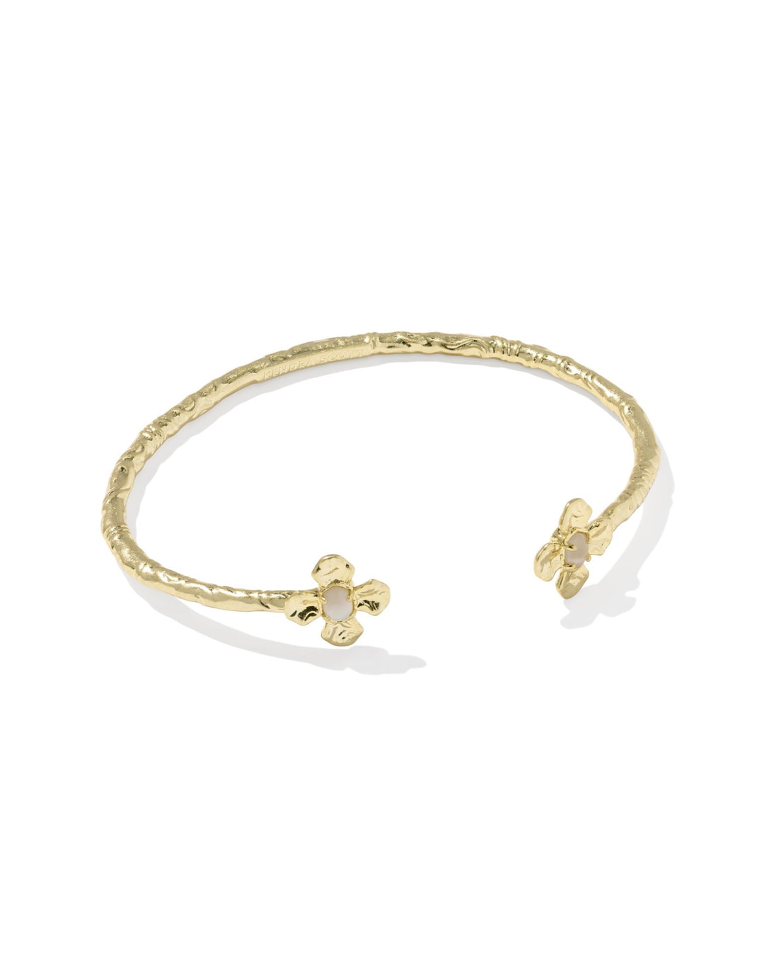 Leanne Silver Cuff Bracelet Gold Natural Mother Of Pearl