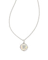 Initial K Silver Iridescent Pendant Necklace