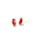 Grayson Stone Stud Earrings Gold Bronze Veined Red And Fuchsia Magnesite