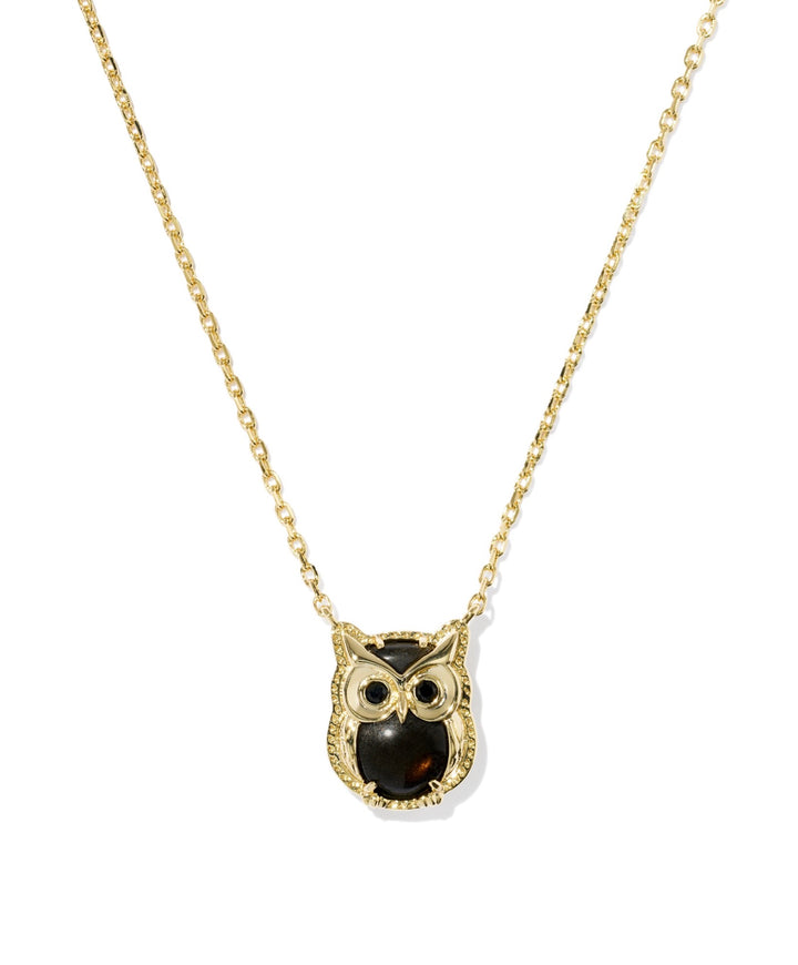 Owl Gold Short Pendant Necklace