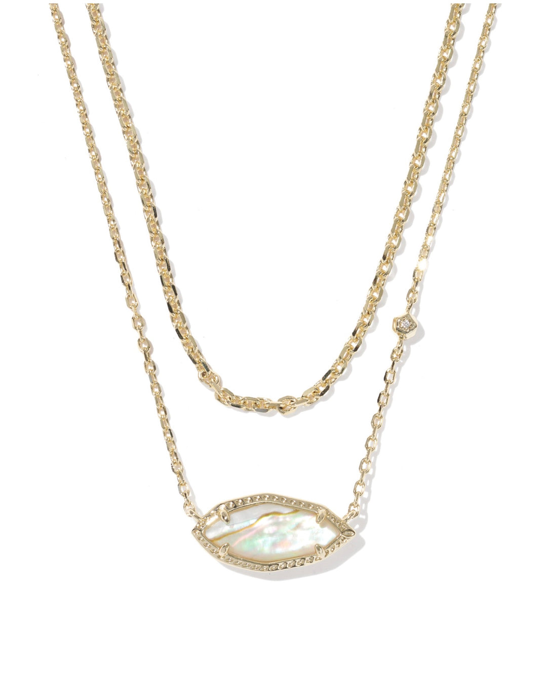 Ophelia Multi Strand Gold Iridescent Abalone Necklace