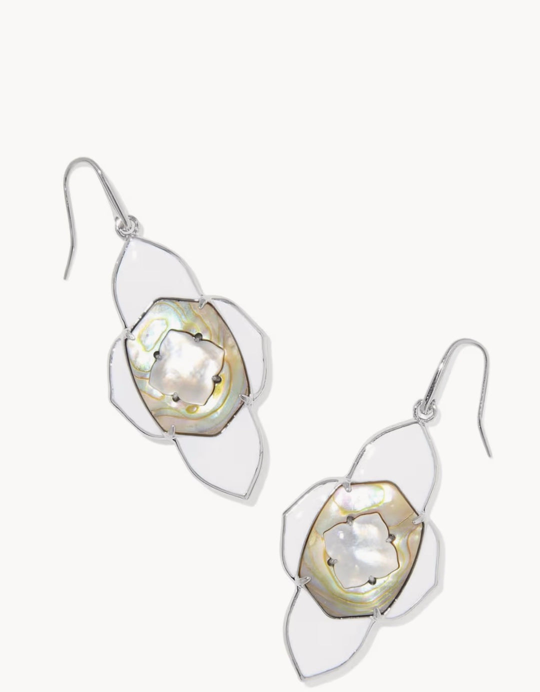 Abbie Medallion Silver Drop Earrings