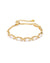 Genevieve Gold Delicate Chain Bracelet in White Crystal