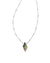 Kinsley Silver Short Pendant Necklace in Black Mother-of-Pearl