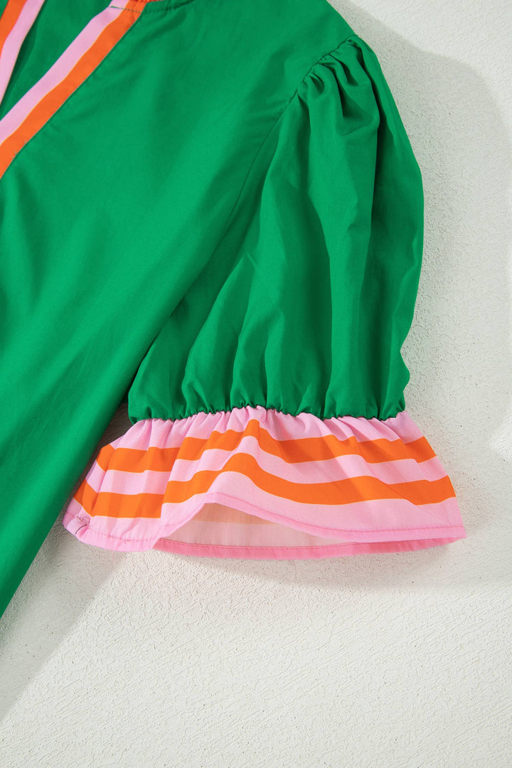Ruffled Mock Neck Top
