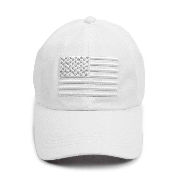White American Flag Baseball Cap