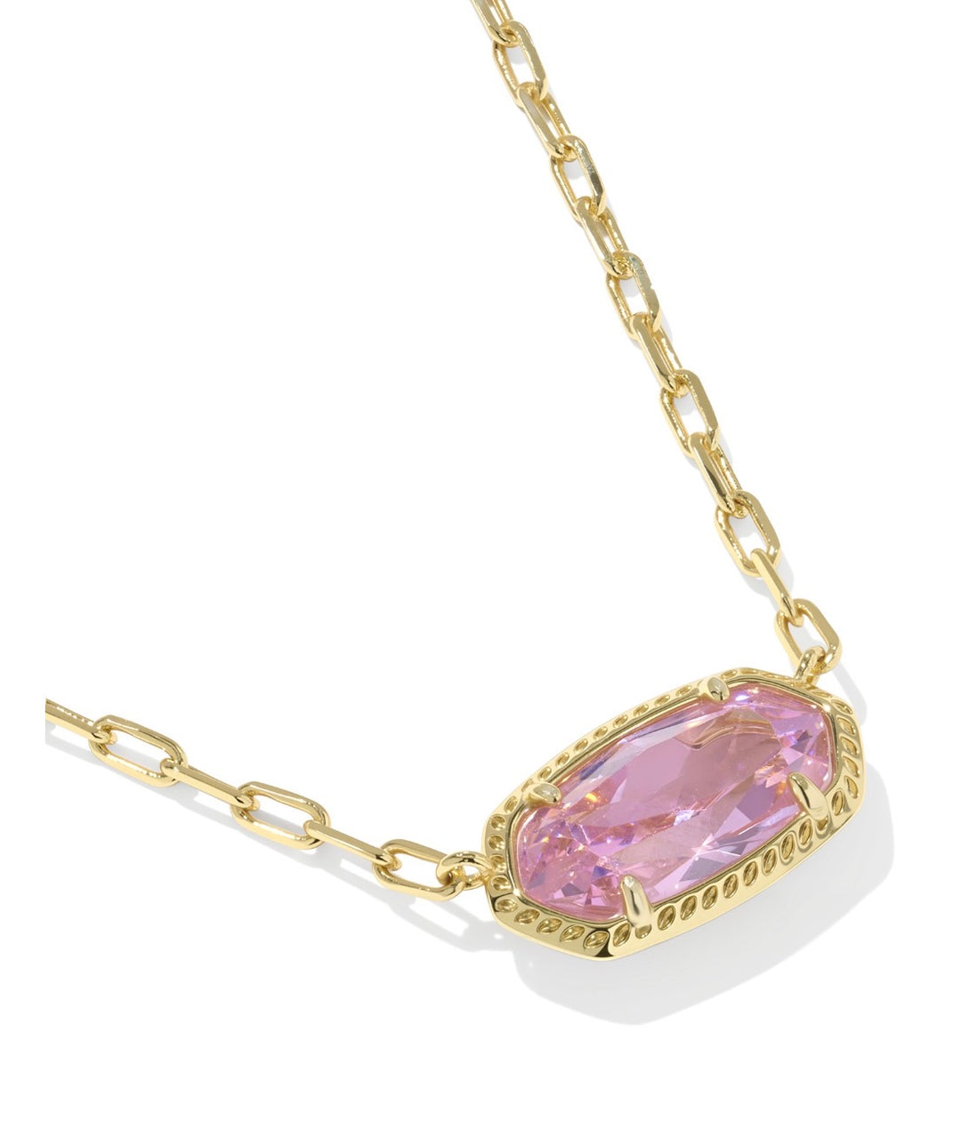 Kendra Scott- Elisa Luxe Short Pendant Necklace Gold Light Pink