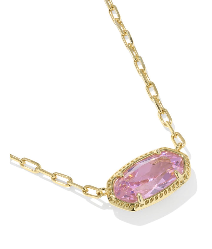 Kendra Scott- Elisa Luxe Short Pendant Necklace Gold Light Pink