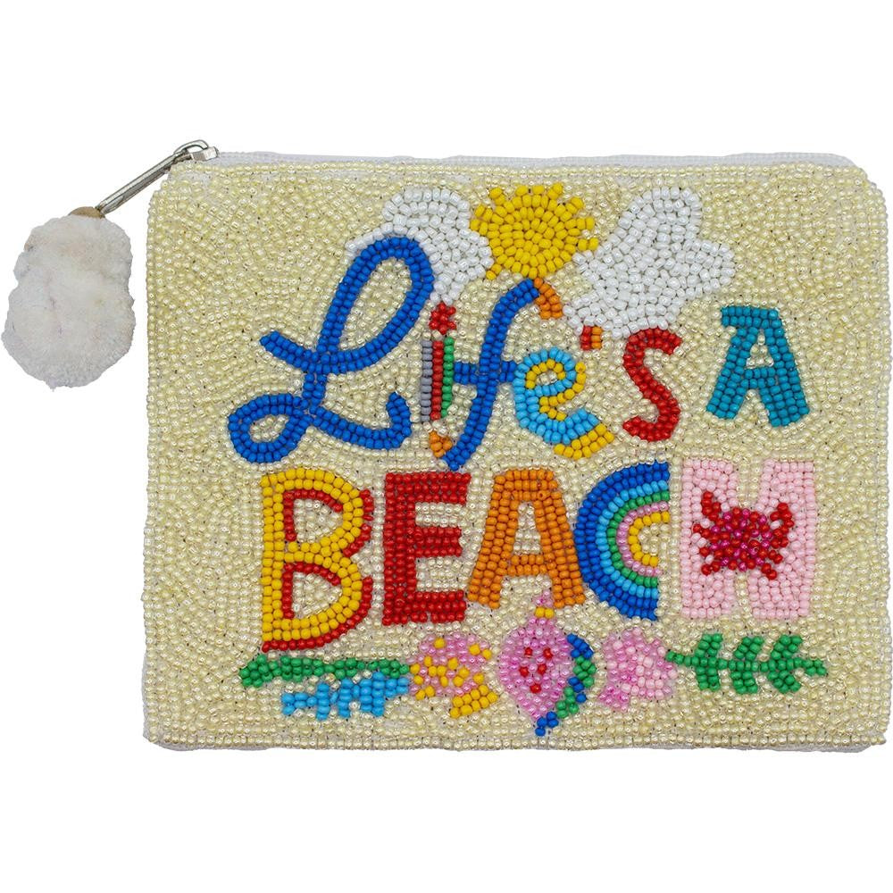 Beaded Coin Purse - Life's a Beach