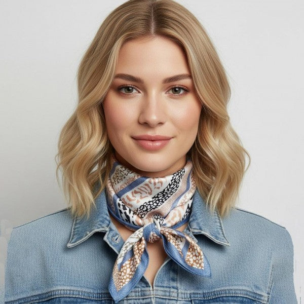 Abstract Leopard Print Bandana Scarf