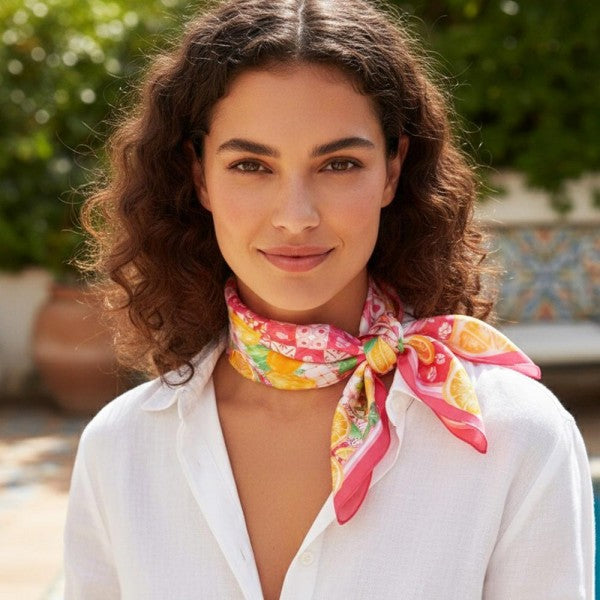 Citrus Mosaic Print Bandana Scarf