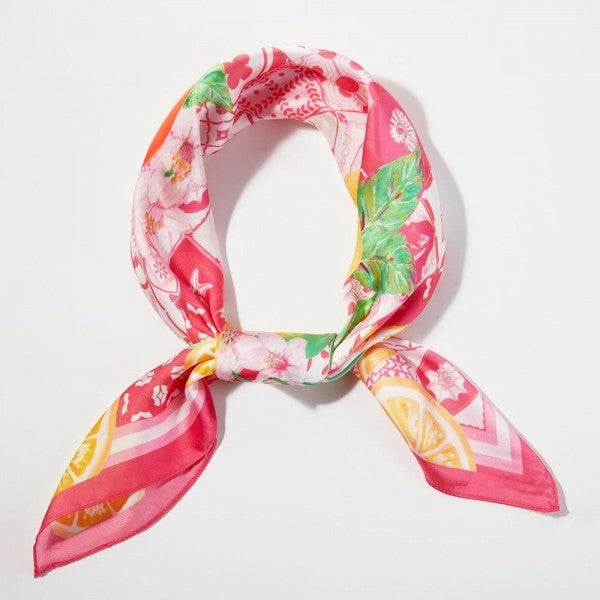 Citrus Mosaic Print Bandana Scarf