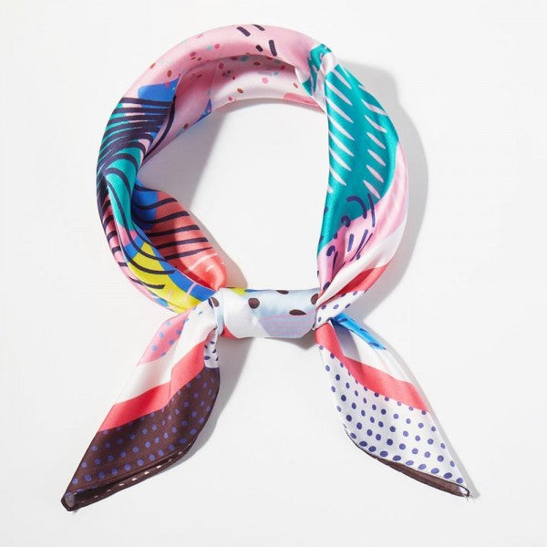 Abstract Collage Print Bandana Scarf