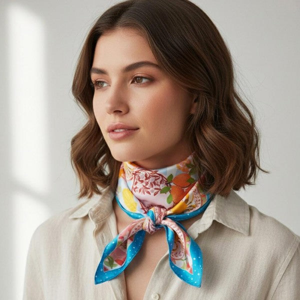 Seaside Feast Print Bandana Scarf