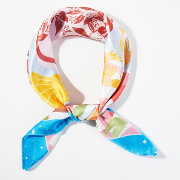 Seaside Feast Print Bandana Scarf