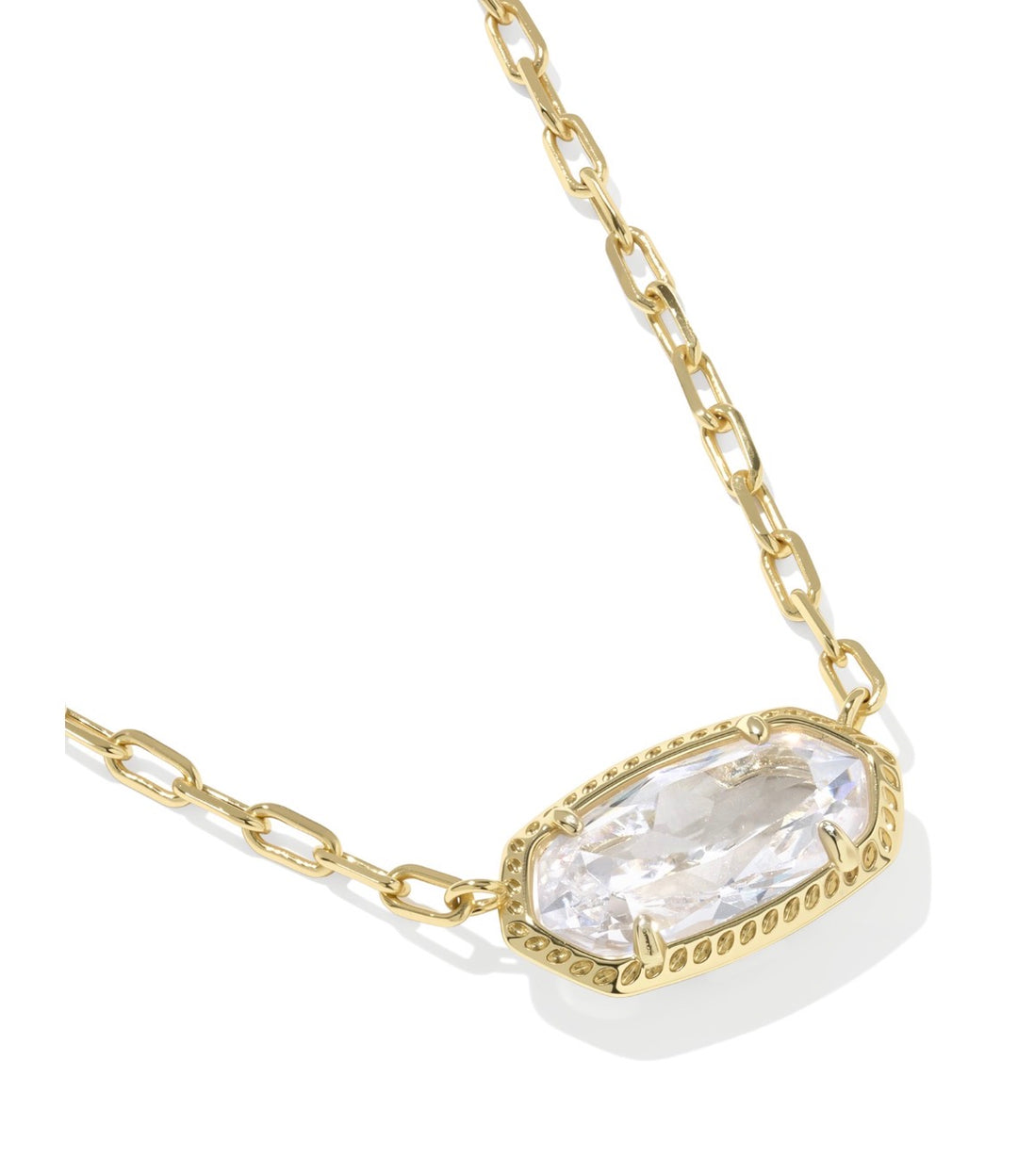 Kendra Scott- Elisa Luxe Short Pendant Gold White