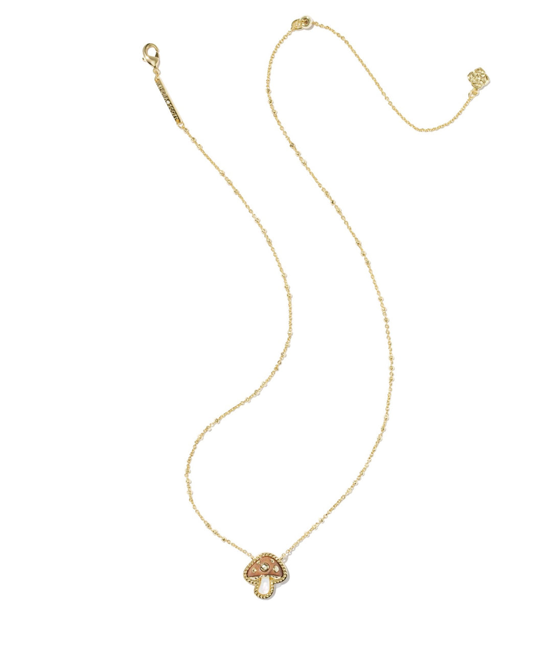 Mushroom Gold Short Pendant Necklace