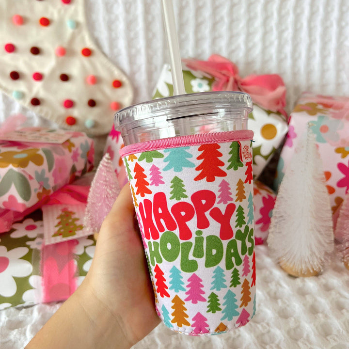 Coffee Cup Cover - Happy Holidays: Small / 16oz