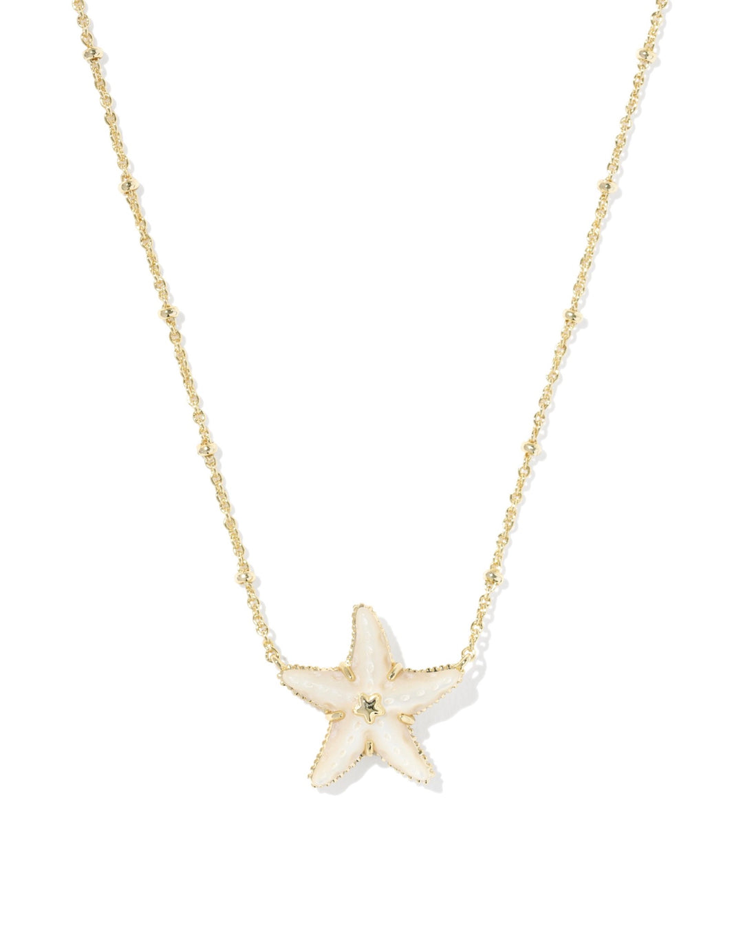 Parker Starfish Short Pendant Necklace Gold Neutral Mother Of Pearl