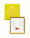 Boxed Elisa Necklace Gold Bright Red Illusion