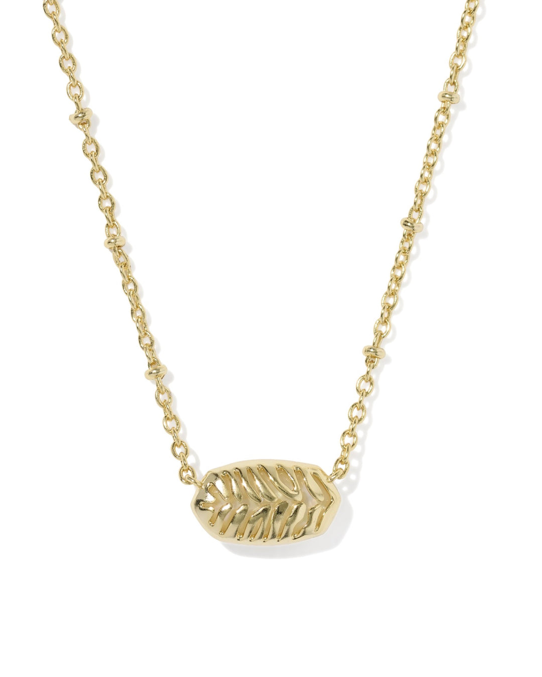Tiger Striped Elisa Gold Short Pendant Necklace Natural Mother Of Pearl