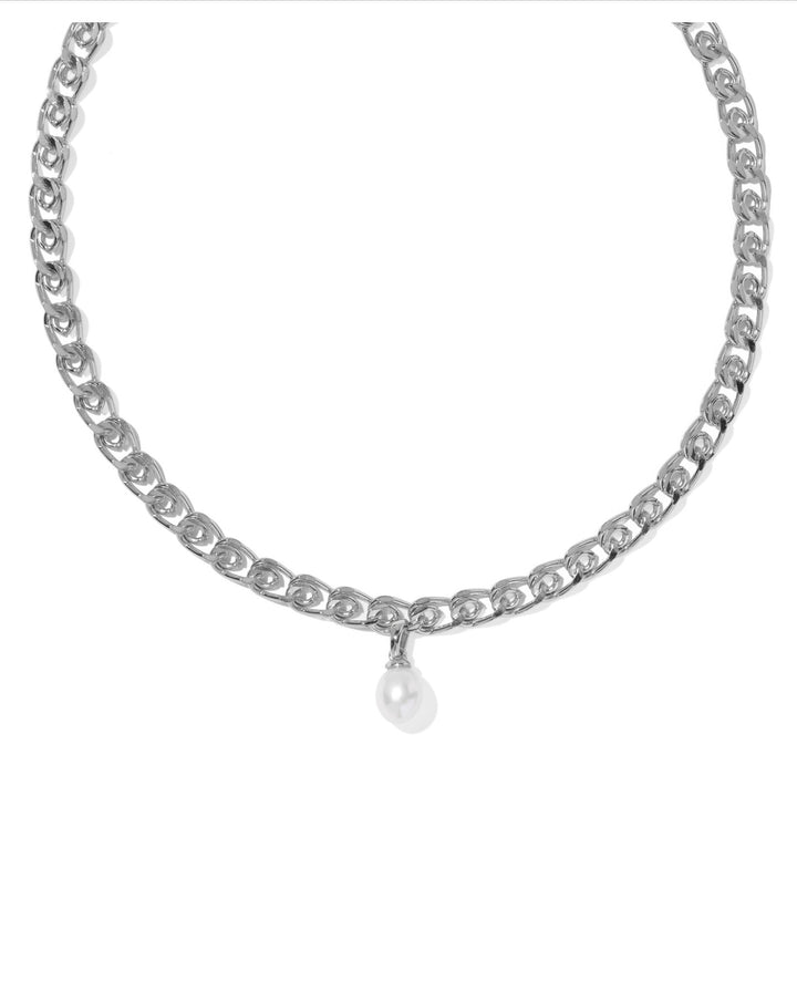 Oakland Pearl Silver Chain Necklace