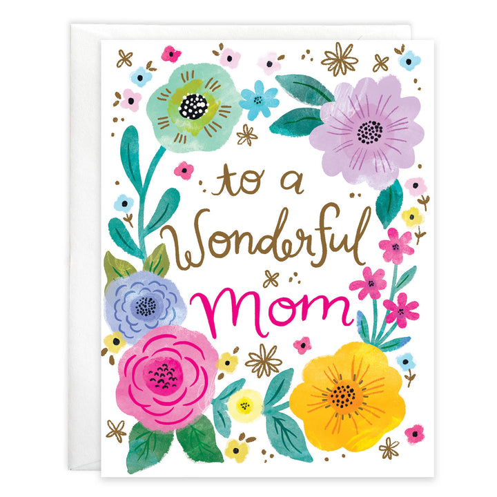 Mother's Day Greeting Card - Mom Flower border