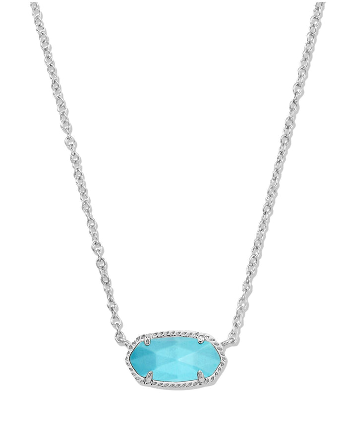 Elisa Silver Turquoise Magnesite Short Pendant Necklace