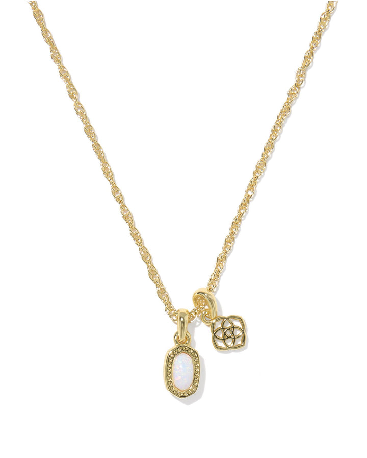 Mini Elisa Dira Bright White Lab Grown Opal Necklace